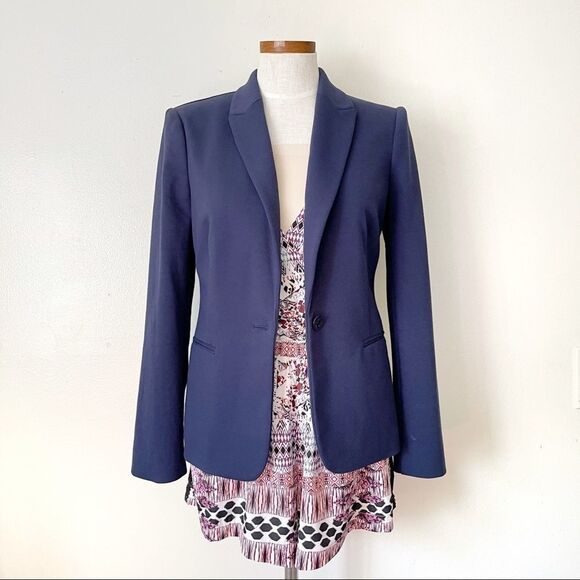 Lilly Pulitzer Navy Blue Button Blazer Preowned - Picture 2 of 9